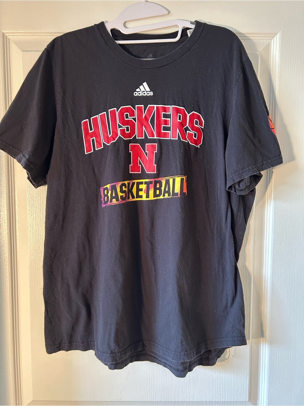 Adidas Huskers Black Basketball T‑Shirt